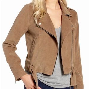 JOA cropped moto jacket brown Large